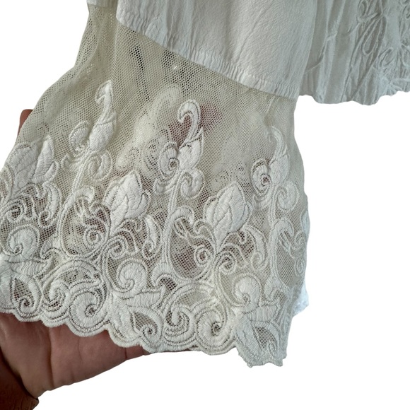 Getty Zueger 100% Cotton White Embroidered Lace Detail Tunic - Picture 5 of 11